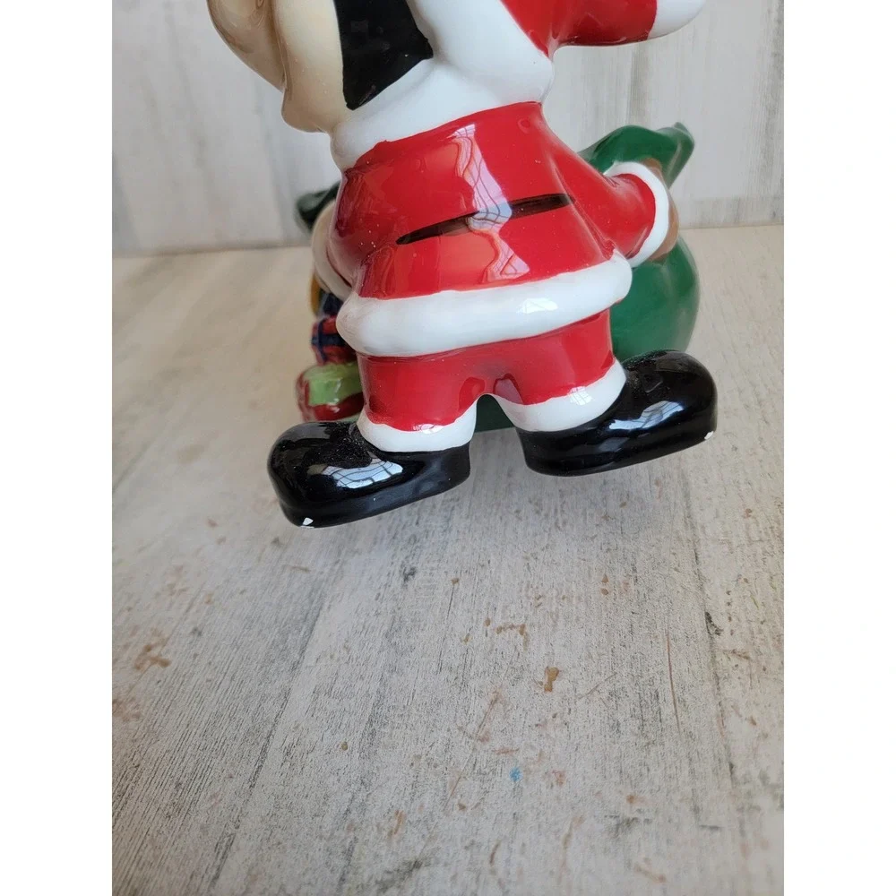 Disney Santa Claus gift bag candy dish Xmas ceramic home‎ decor present toy